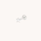 Star Small Piercing Stud in Solid White Gold-Astrid & Miyu