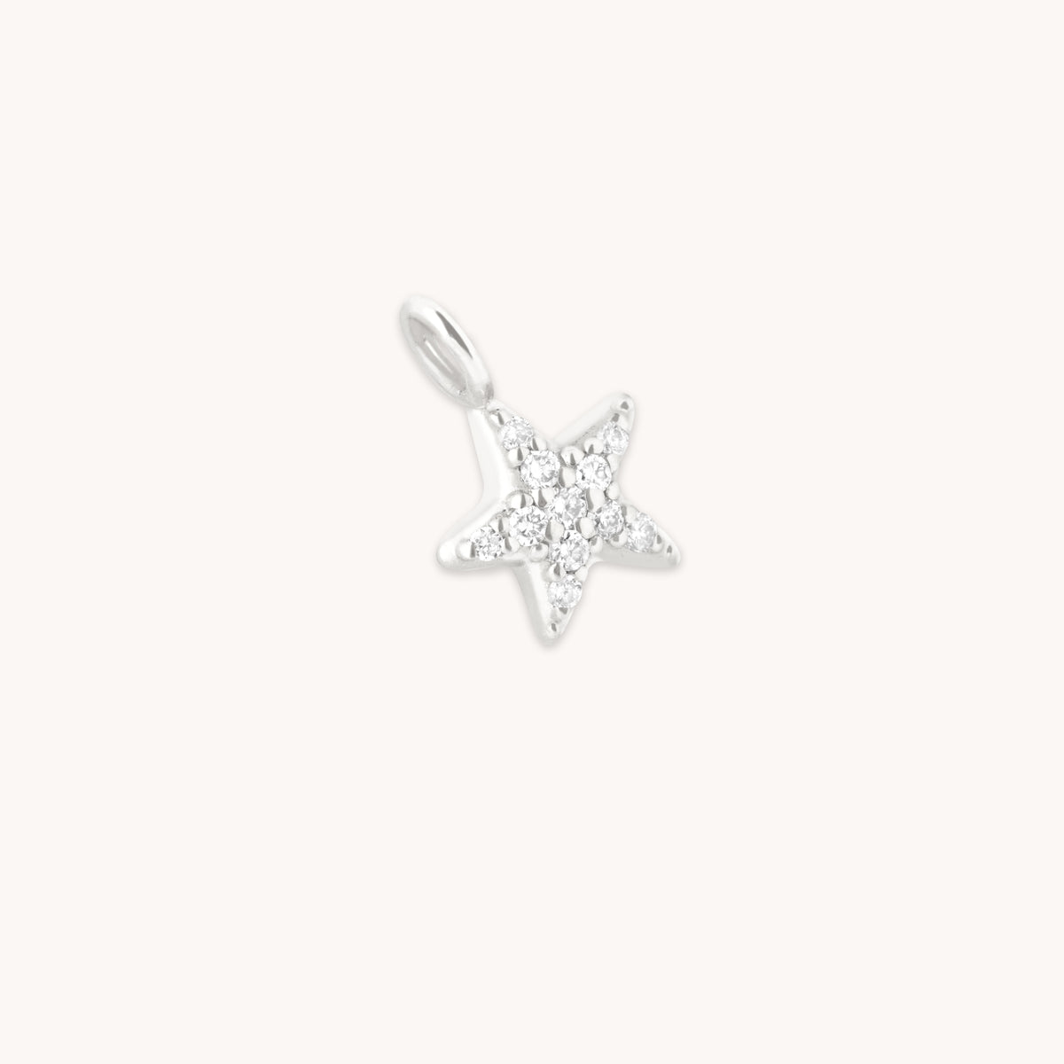 Pavé Star Charm 9k White Gold-Astrid & Miyu