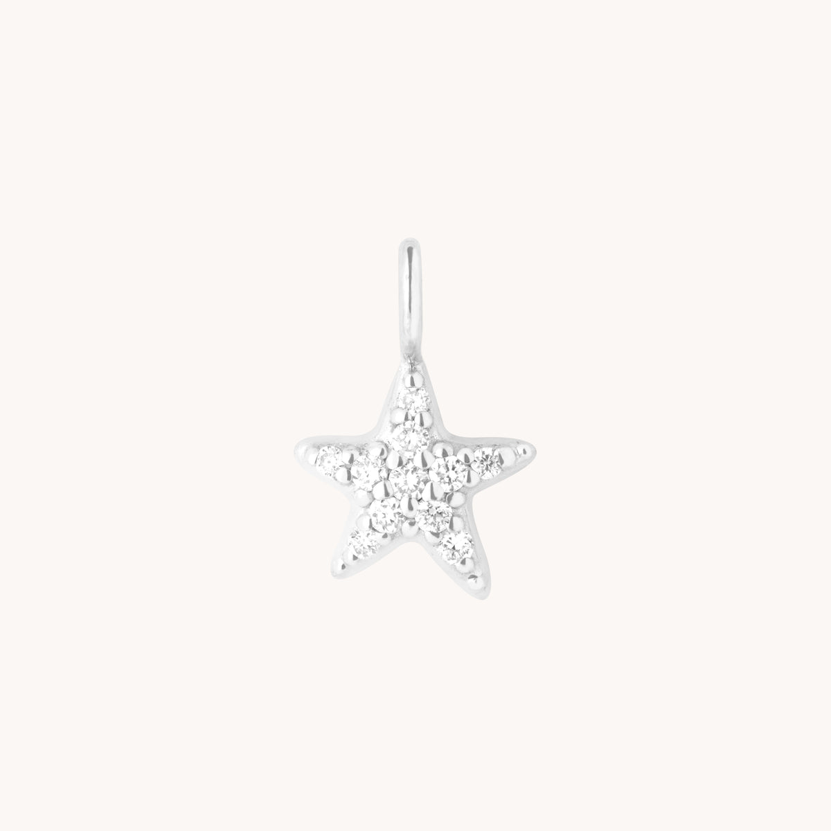 Pavé Star Charm 9k White Gold-Astrid & Miyu
