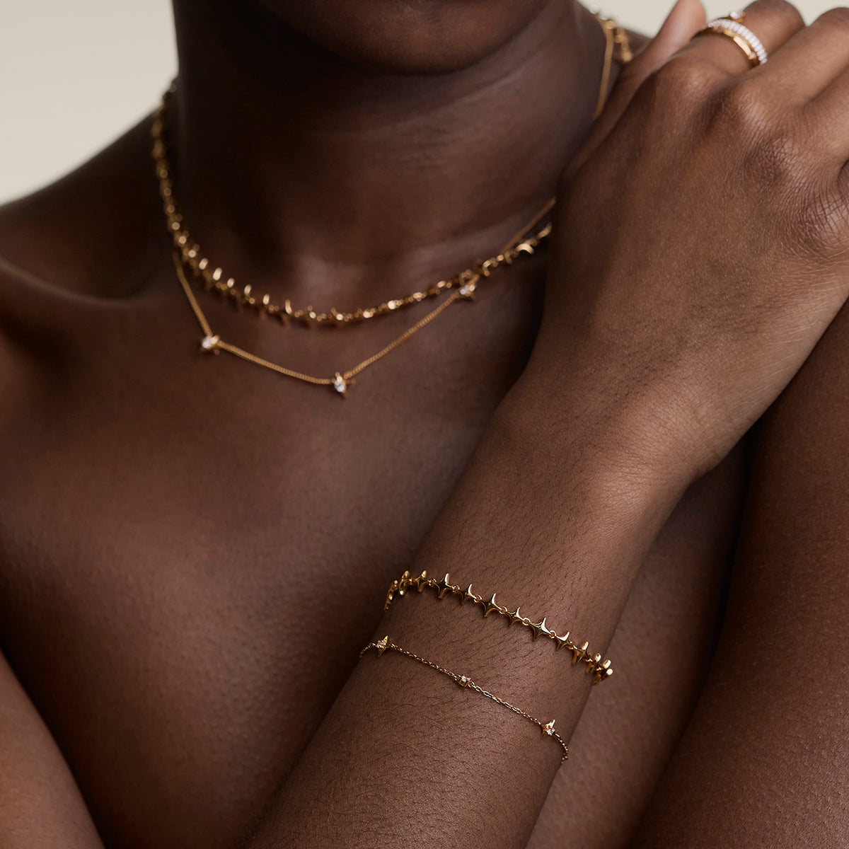 Cosmic Star Chain Bracelet in Gold-Astrid & Miyu