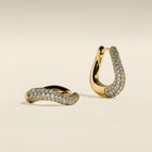 Wave Pavé Crystal Hoops in Gold-Astrid & Miyu