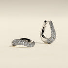 Wave Pavé Crystal Hoops in Silver-Astrid & Miyu