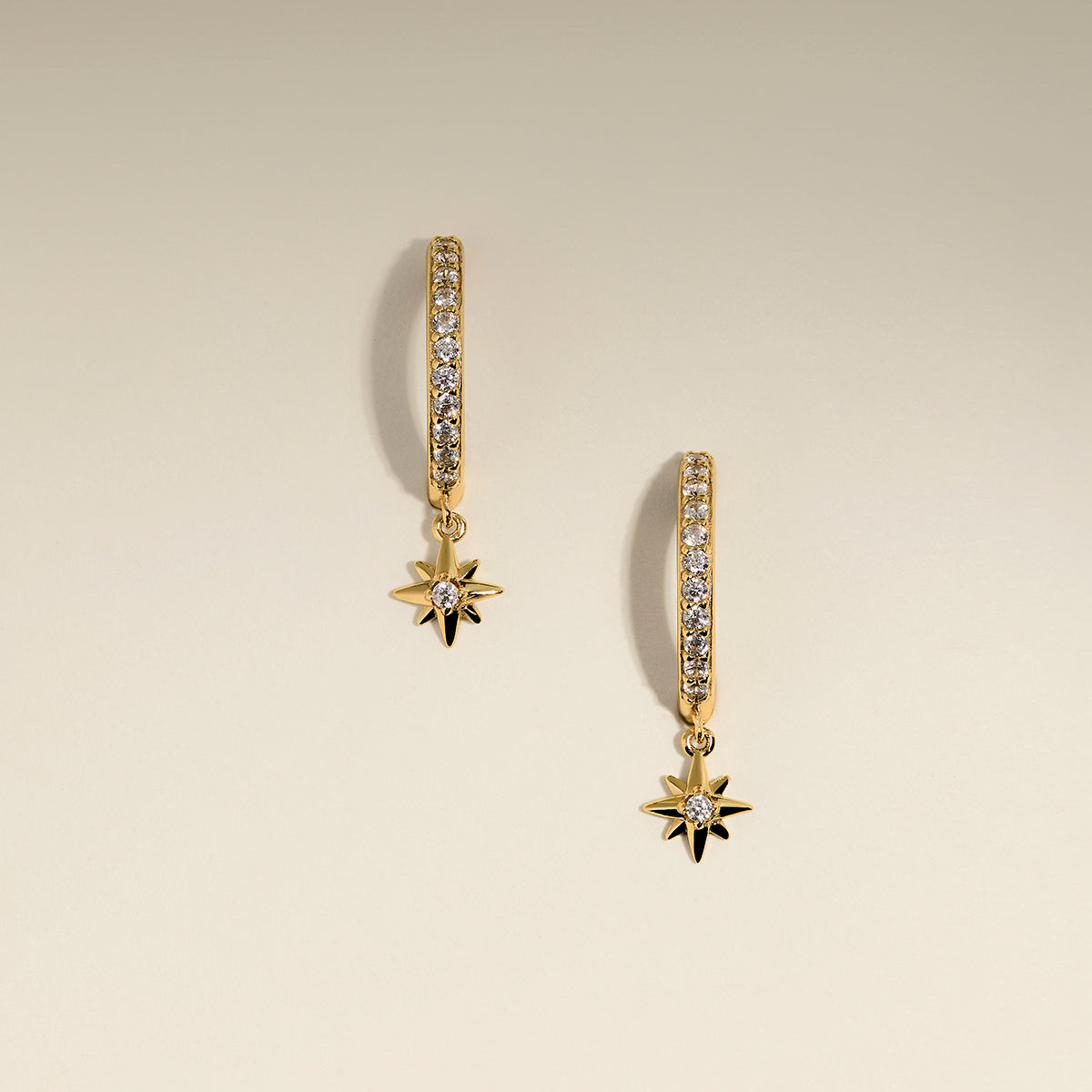Twilight Star Pavé Hoops in Gold-Astrid & Miyu