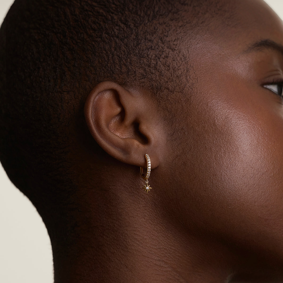 Twilight Star Pavé Hoops in Gold-Astrid & Miyu