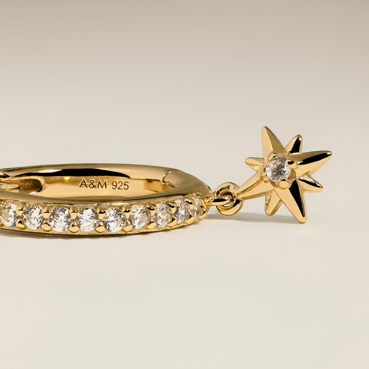 Twilight Star Pavé Hoops in Gold-Astrid & Miyu