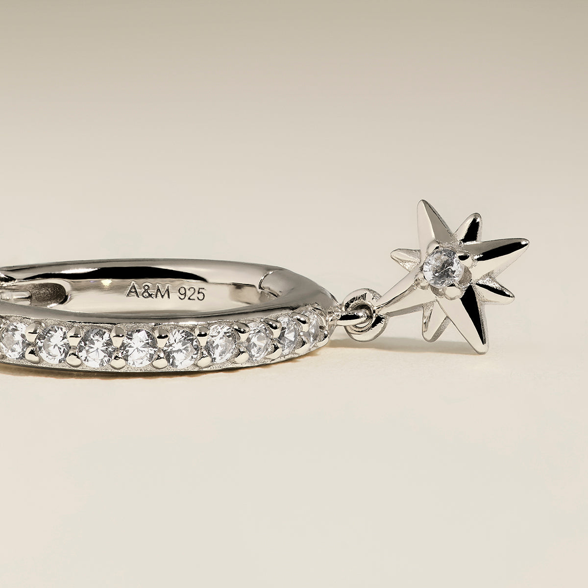Twilight Star Pavé Hoops in Silver-Astrid & Miyu