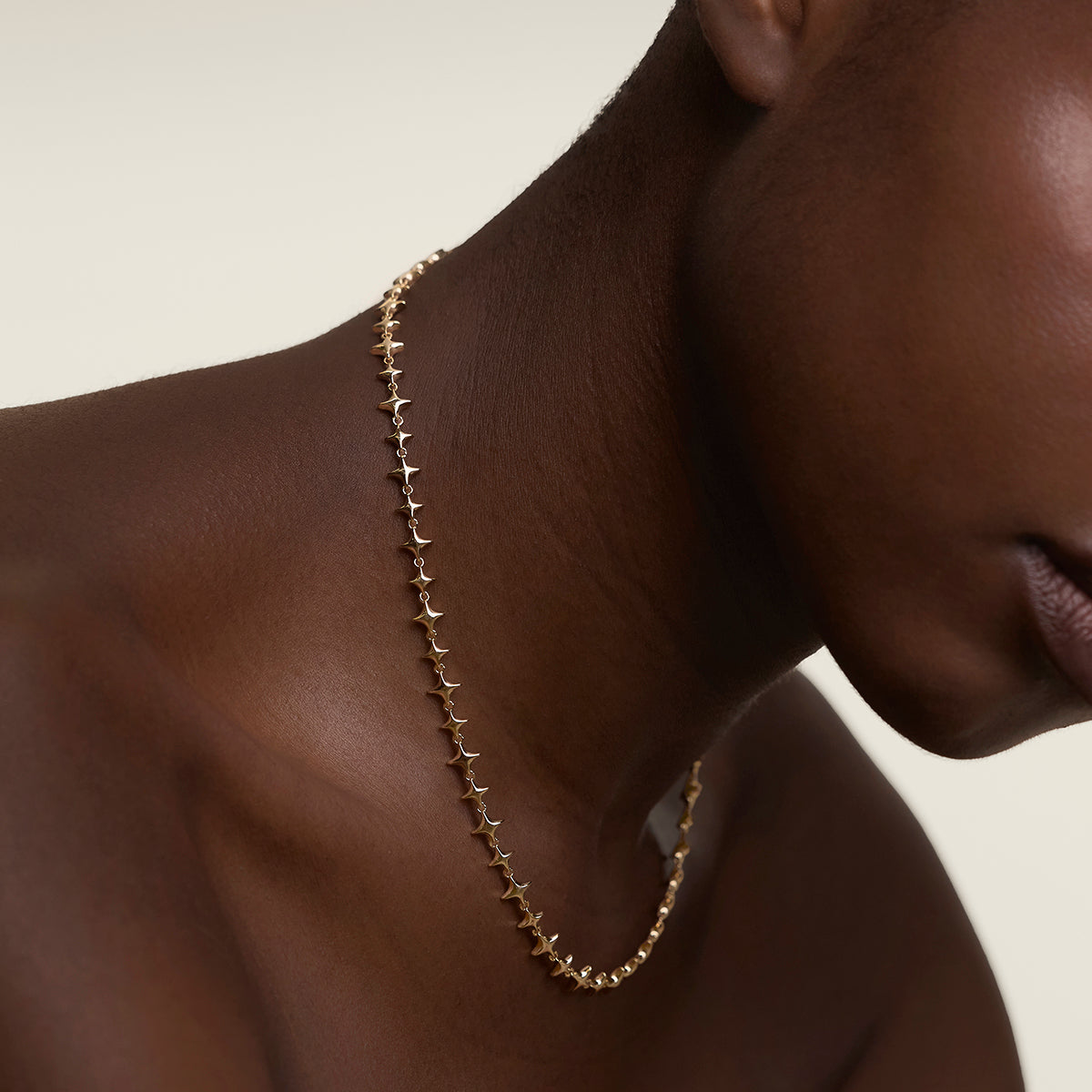Cosmic Star Chain Necklace in Gold-Astrid & Miyu