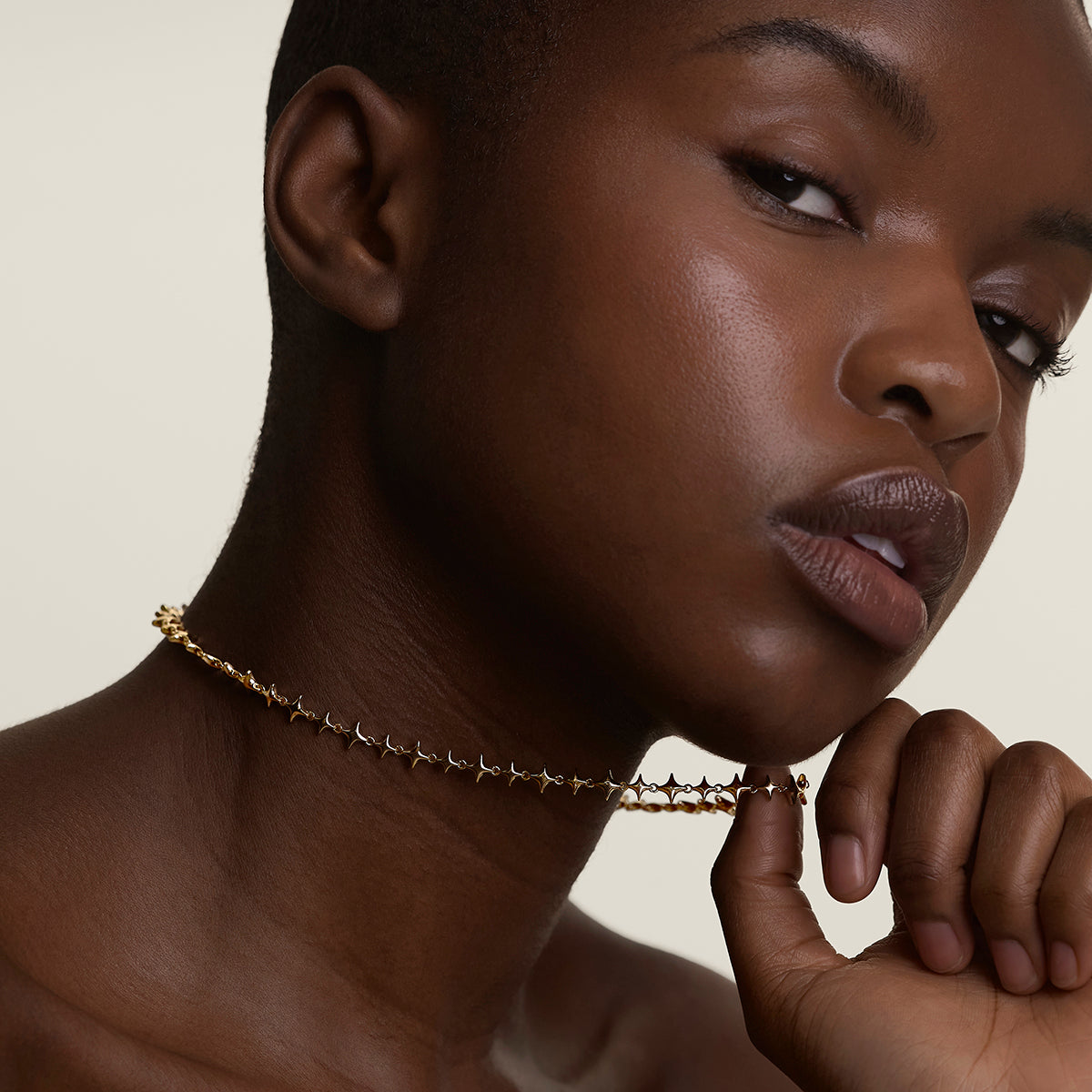 Cosmic Star Chain Necklace in Gold-Astrid & Miyu