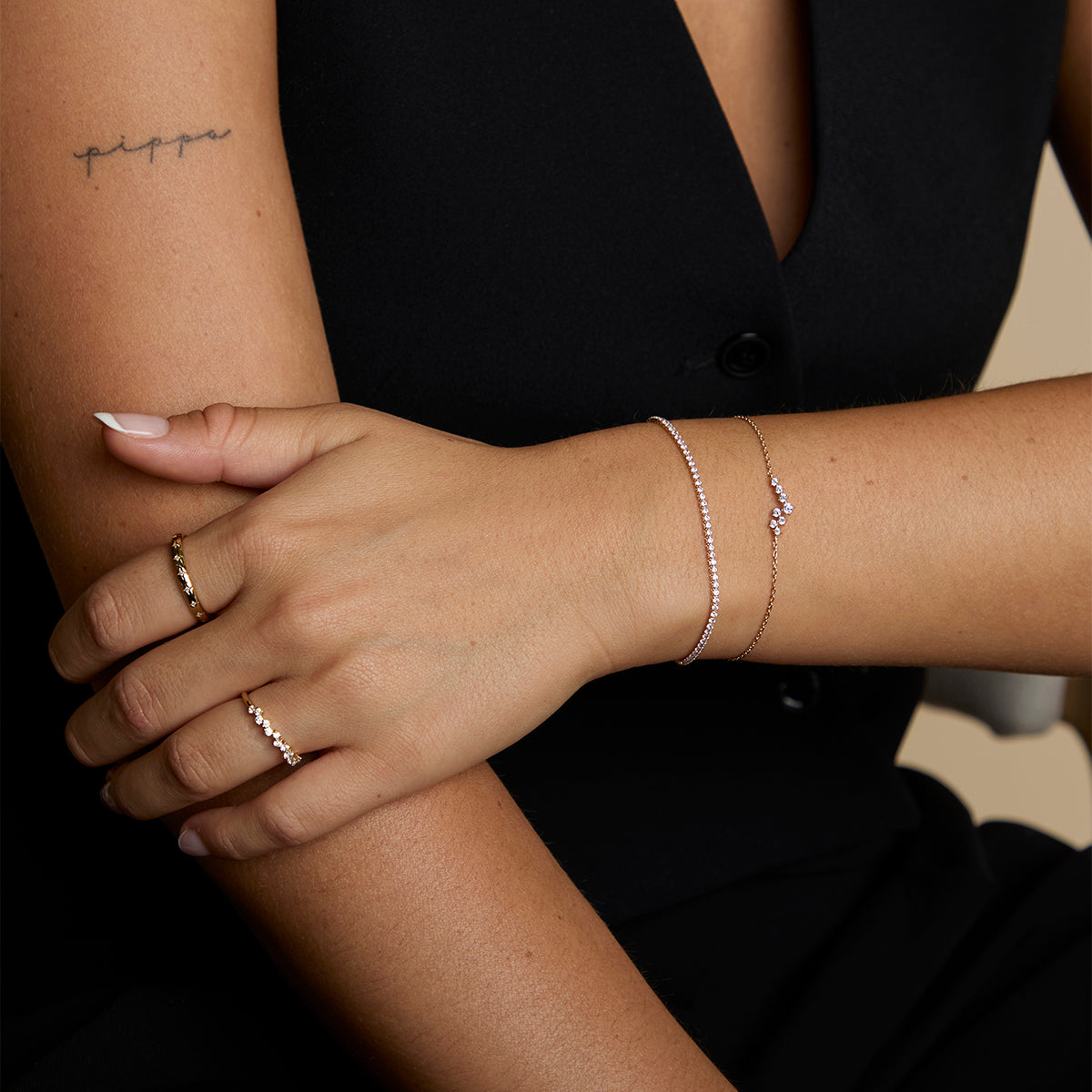 Crystal Scatter Bracelet in Gold-Astrid & Miyu