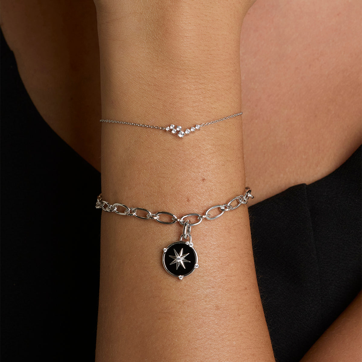 Crystal Scatter Bracelet in Silver-Astrid & Miyu