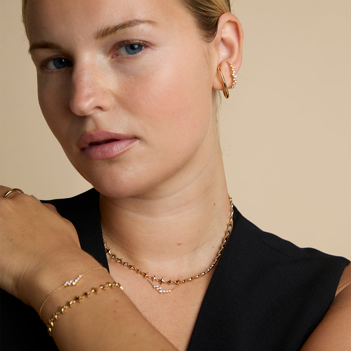 Orbit Crystal Studs in Gold-Astrid & Miyu