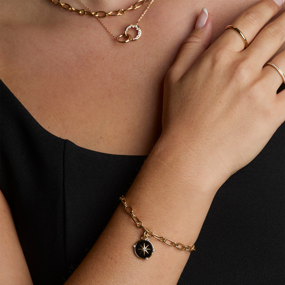 Black Star Clip Charm in Gold-Astrid & Miyu