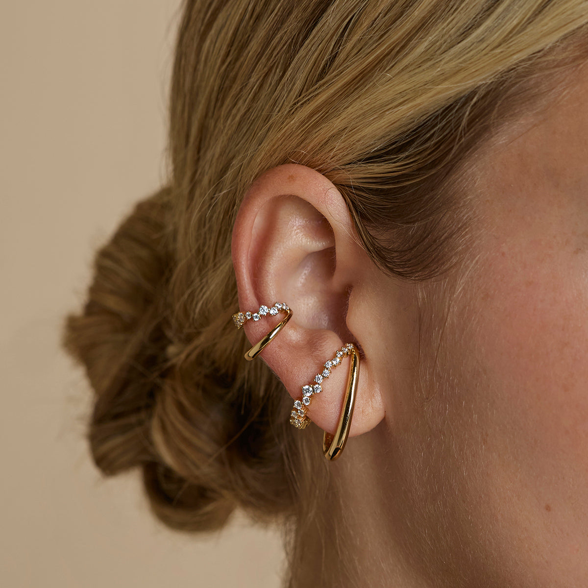 Illusion Spiral Ear Cuff in Gold-Astrid & Miyu