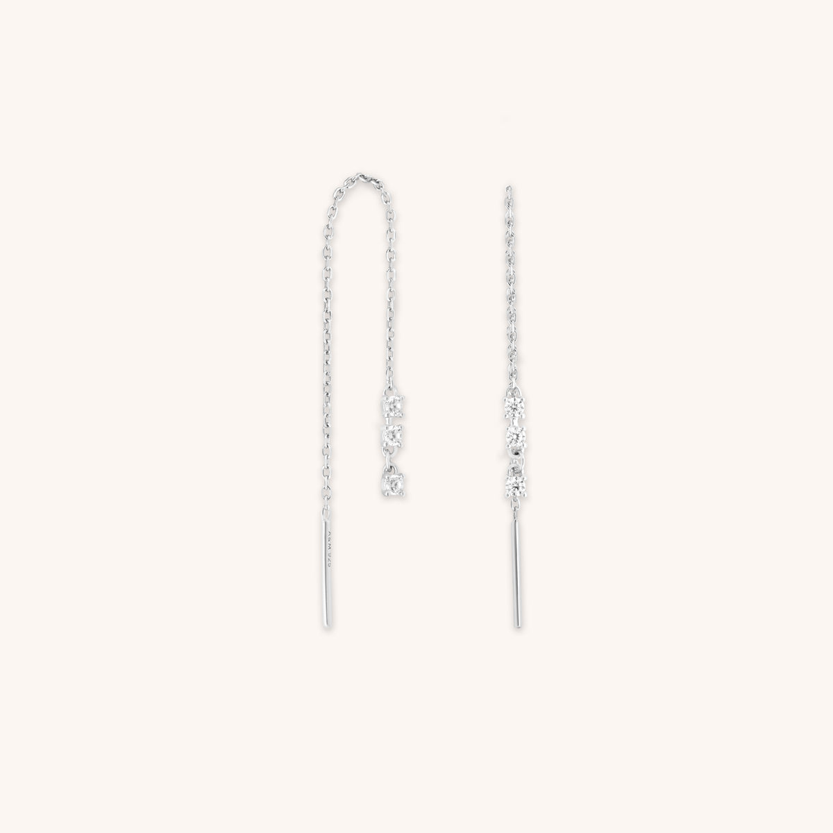 Crystal Thread Through Earrings in Silver-Astrid & Miyu