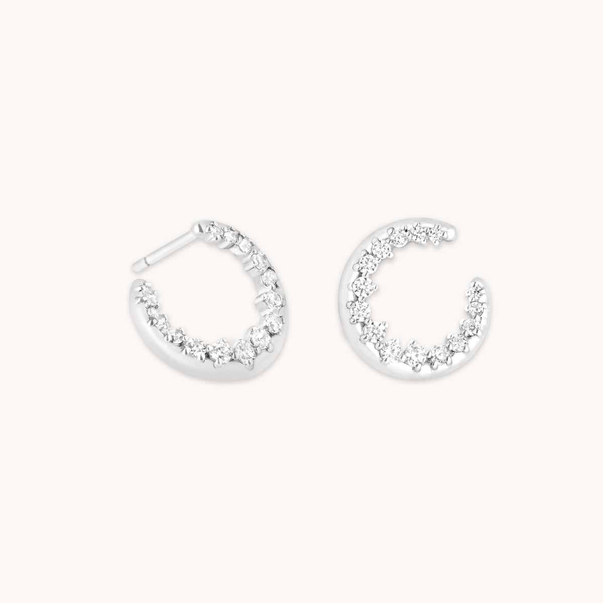 Orbit Pavé Crystal Hoops in Silver-Astrid & Miyu