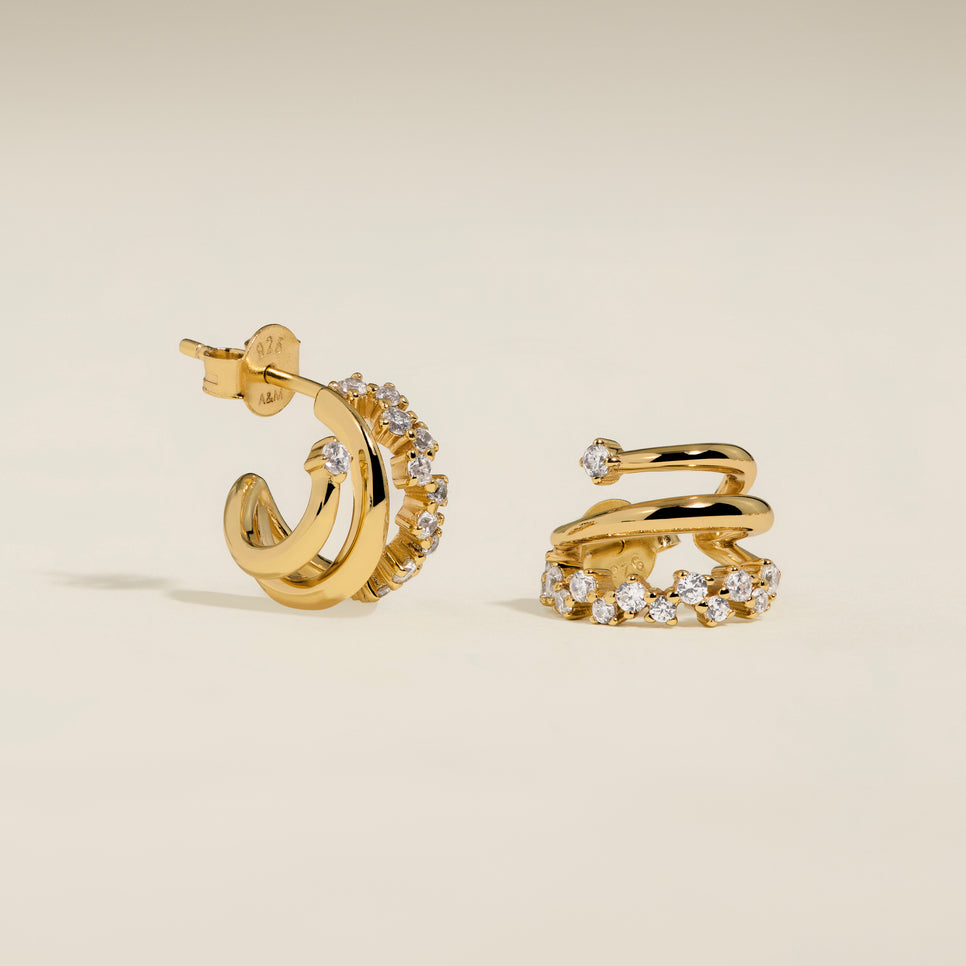 Illusion Spiral Huggies in Gold-Astrid & Miyu