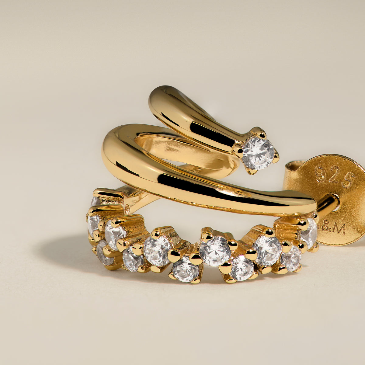 Illusion Spiral Huggies in Gold-Astrid & Miyu