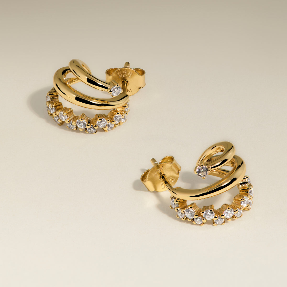 Illusion Spiral Huggies in Gold-Astrid & Miyu