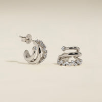 Illusion Spiral Huggies in Silver-Astrid & Miyu