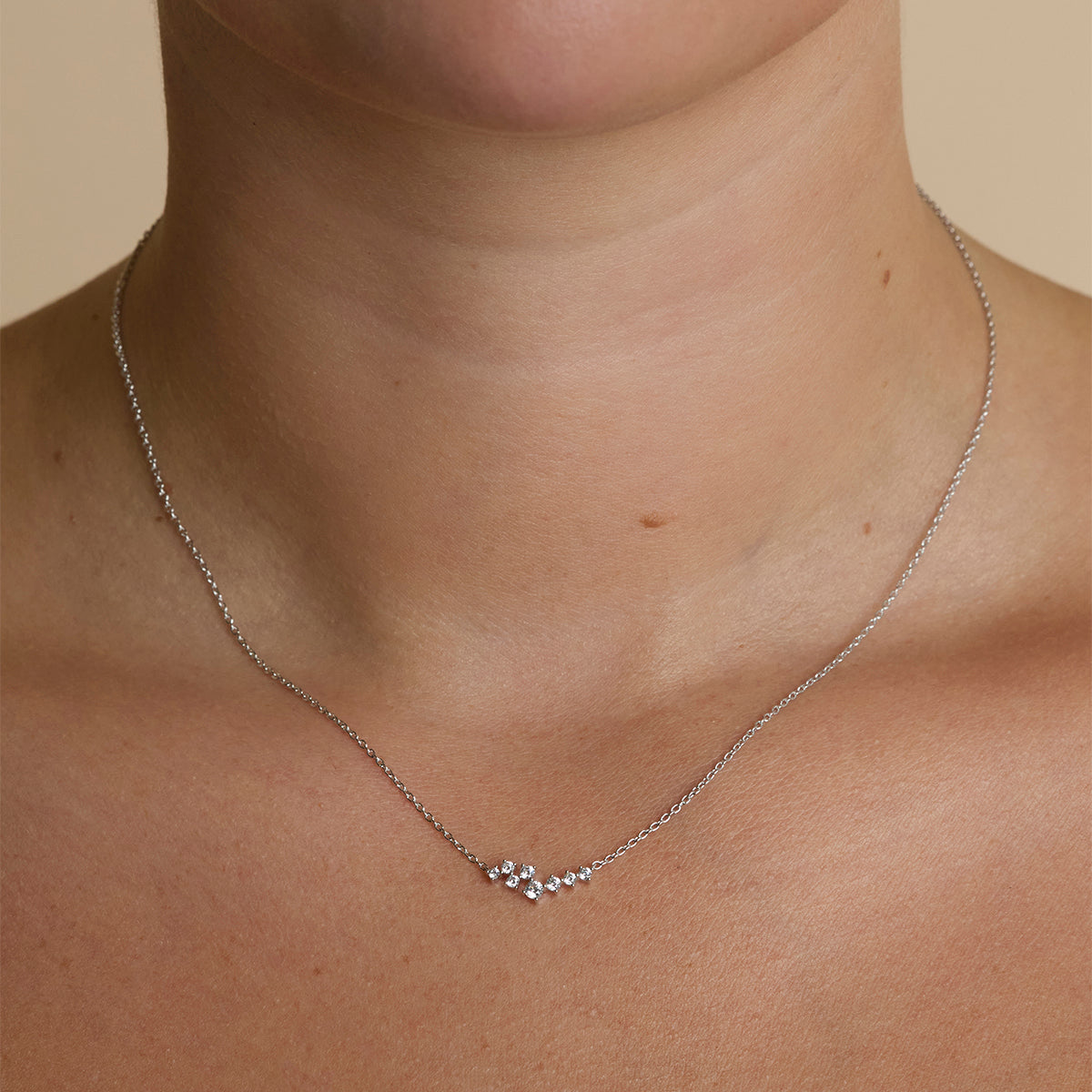 Crystal Scatter Necklace in Silver-Astrid & Miyu