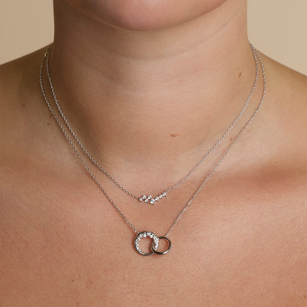 Orbit Crystal Pendant Necklace in Silver-Astrid & Miyu