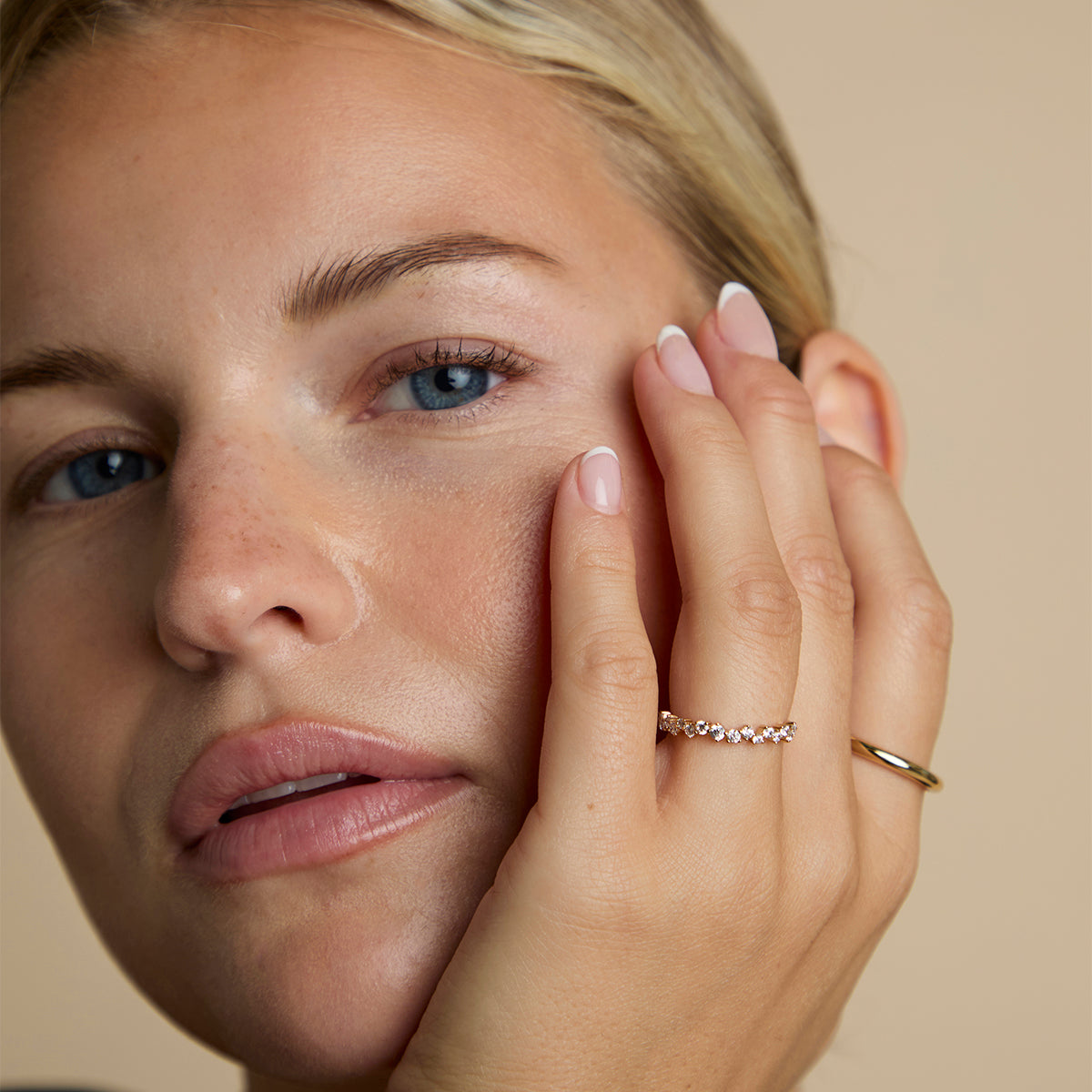 Crystal Scatter Band Ring in Gold-Astrid & Miyu