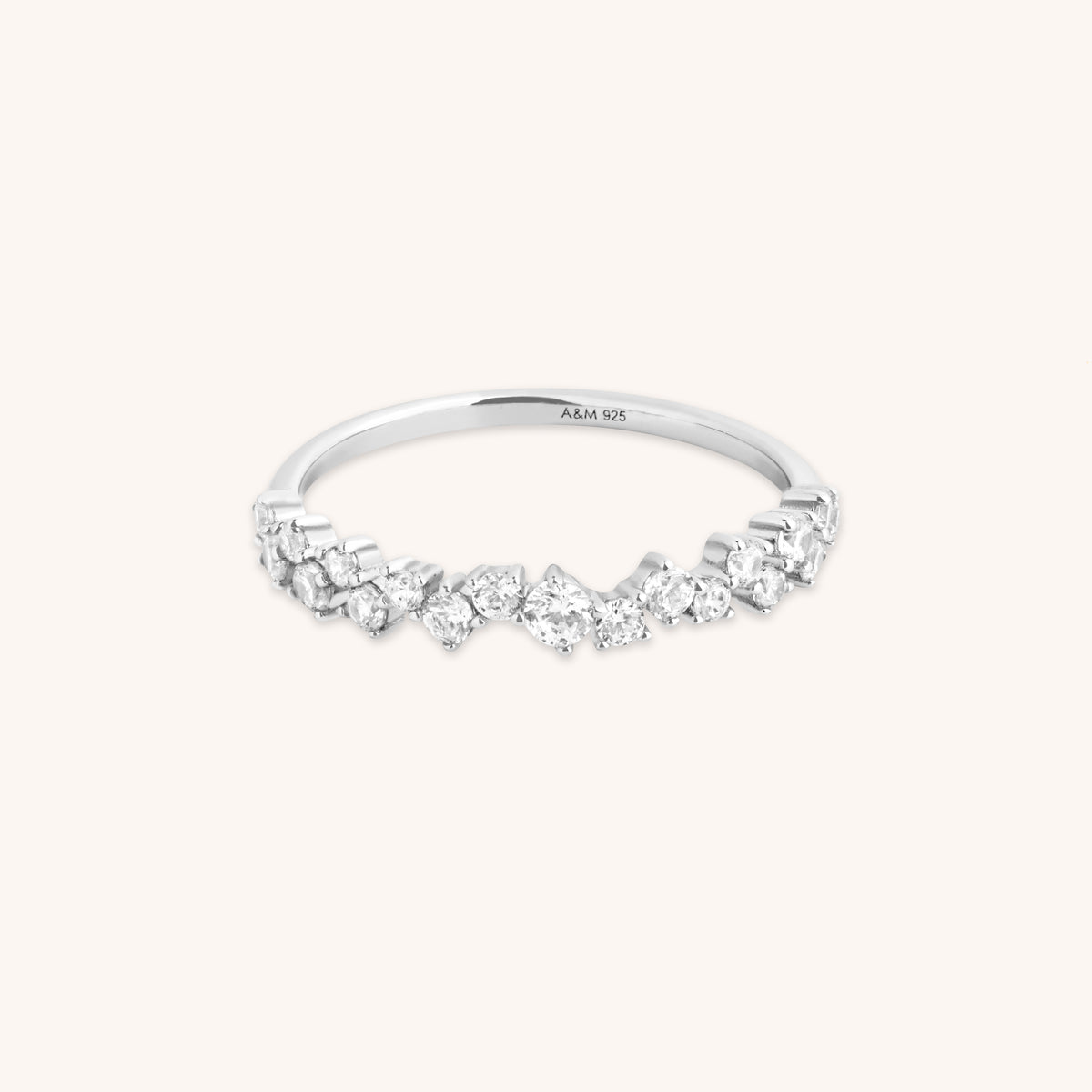 Crystal Scatter Band Ring in Silver-Astrid & Miyu
