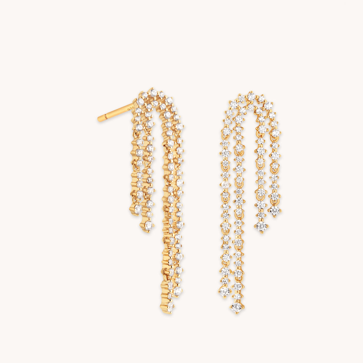 Crystal Scatter Drop Studs in Gold-Astrid & Miyu