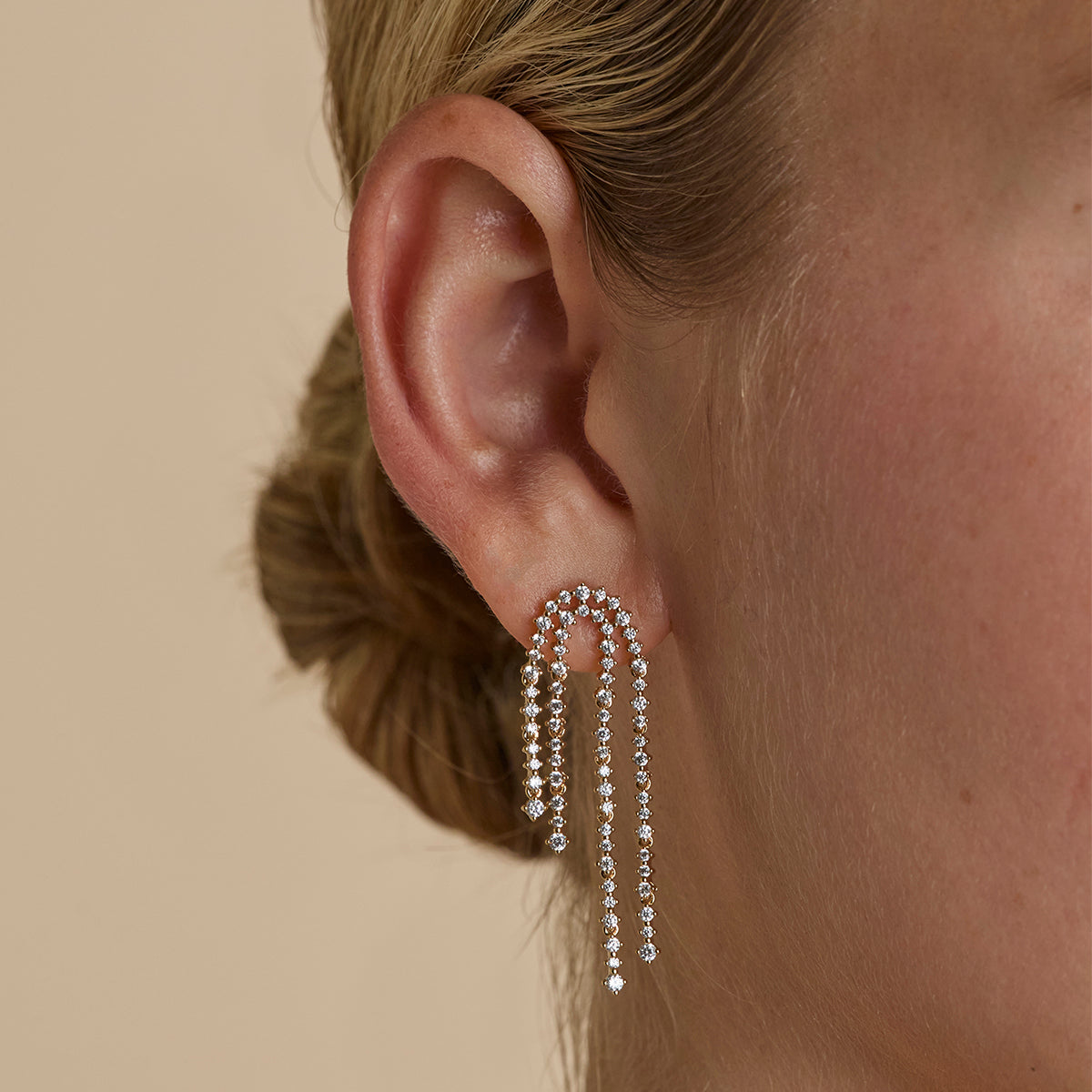 Crystal Scatter Drop Studs in Gold-Astrid & Miyu
