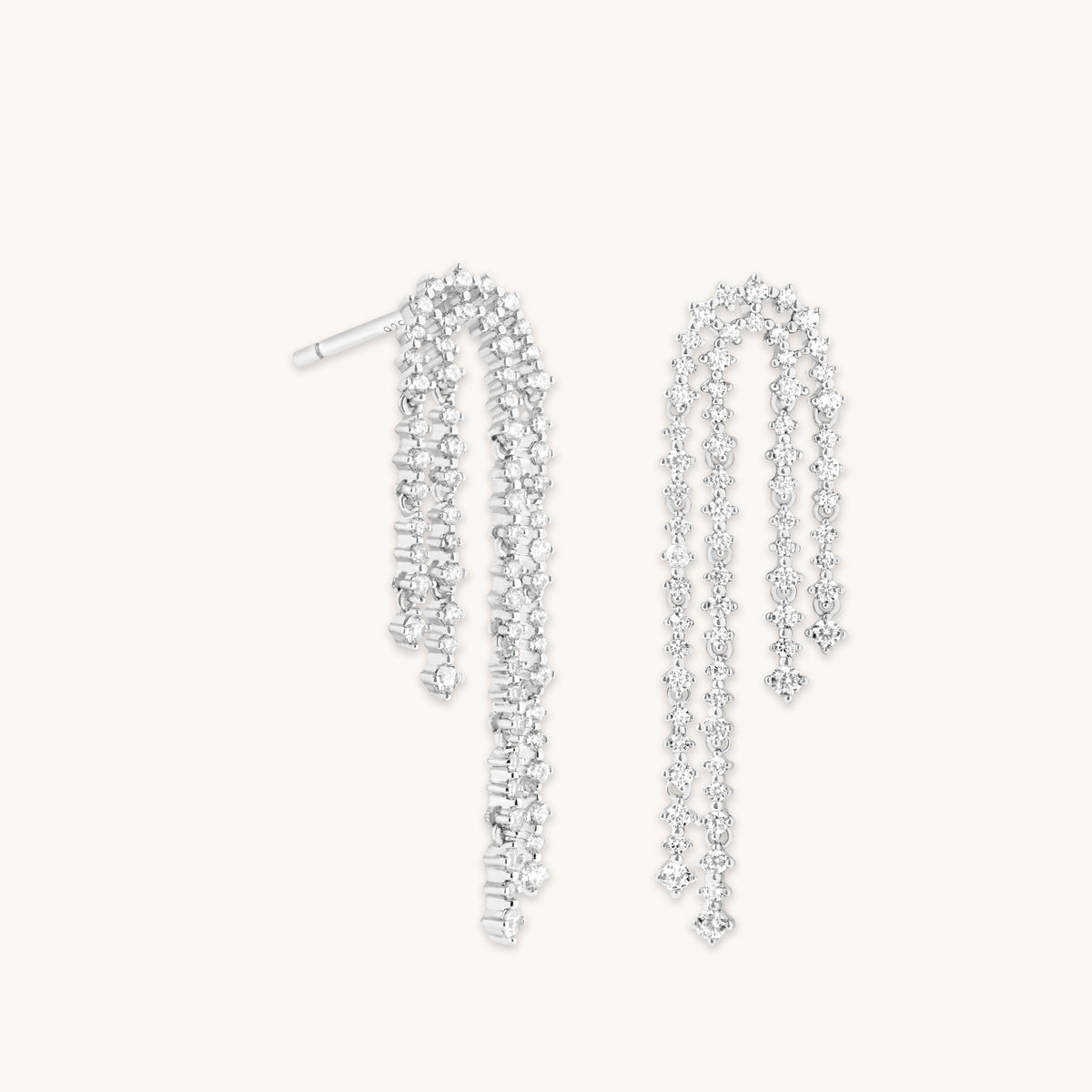 Crystal Scatter Drop Studs in Silver-Astrid & Miyu
