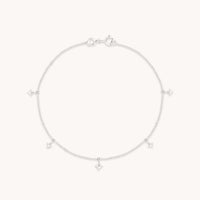 Cosmic Star Charm Bracelet in Solid White Gold-Astrid & Miyu