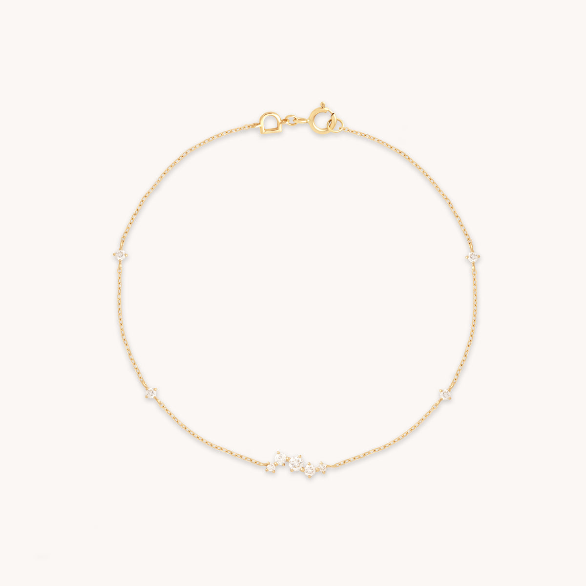 Diamond Cluster Bracelet in Solid Gold-Astrid & Miyu
