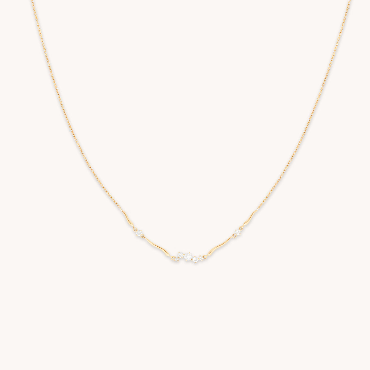 Diamond Cluster Molten Necklace in Solid Gold-Astrid & Miyu