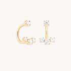 Diamond Trio Ear Jacket in Solid Gold-Astrid & Miyu