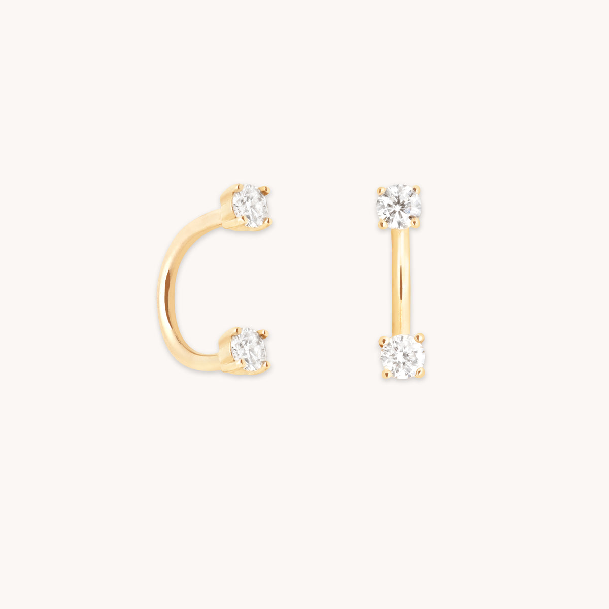 Diamond Ear Jacket in Solid Gold-Astrid & Miyu