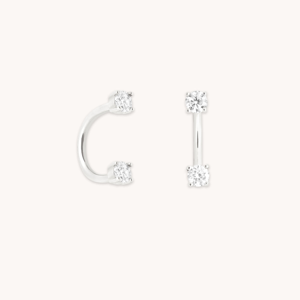 Diamond Ear Jacket in Solid White Gold-Astrid & Miyu