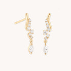 Diamond Wave Charm Studs in Solid Gold-Astrid & Miyu