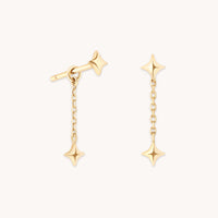Cosmic Star Chain Studs in Solid Gold-Astrid & Miyu
