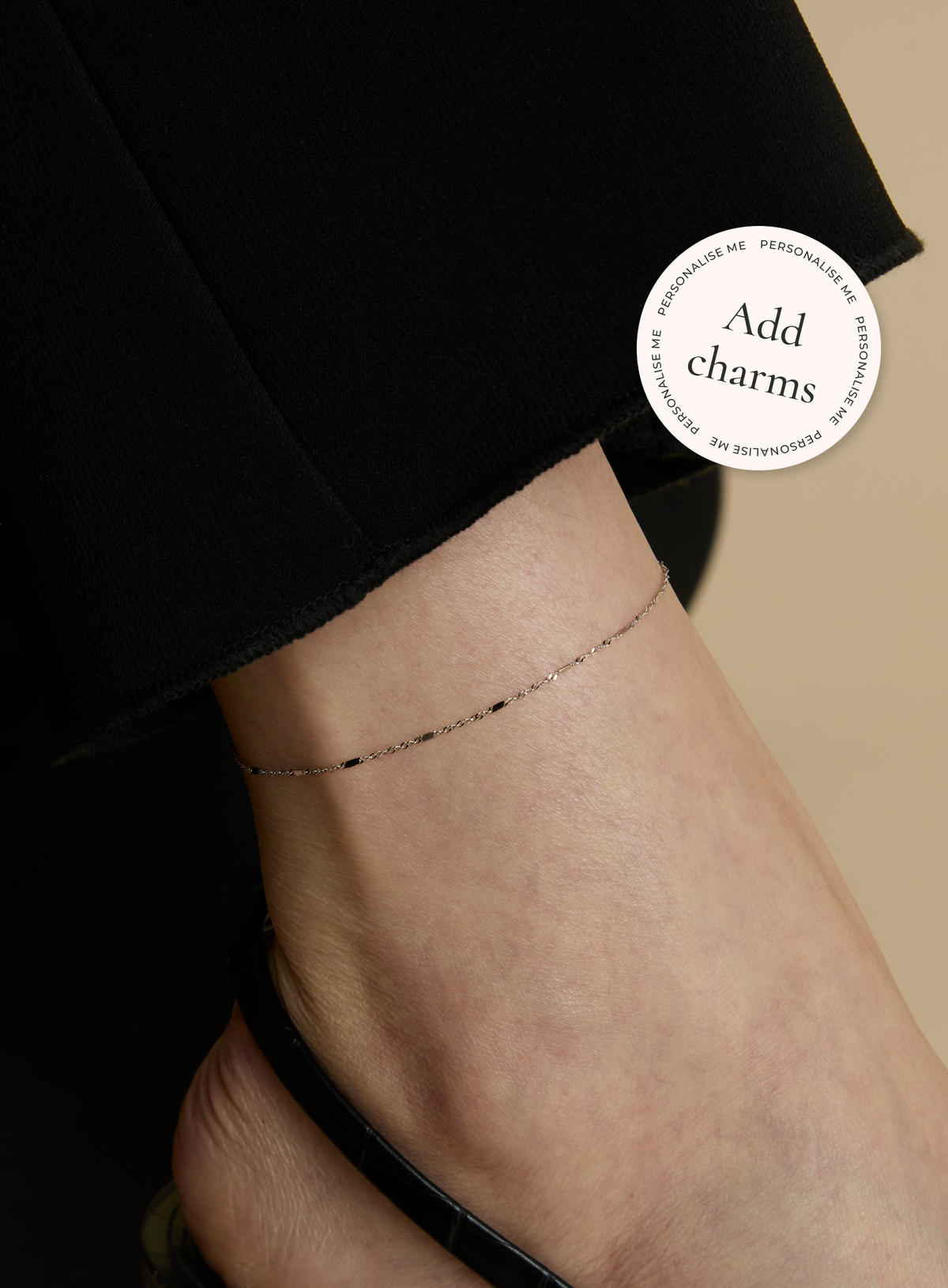 Astrid Story Chain Anklet in Solid White Gold-Astrid & Miyu