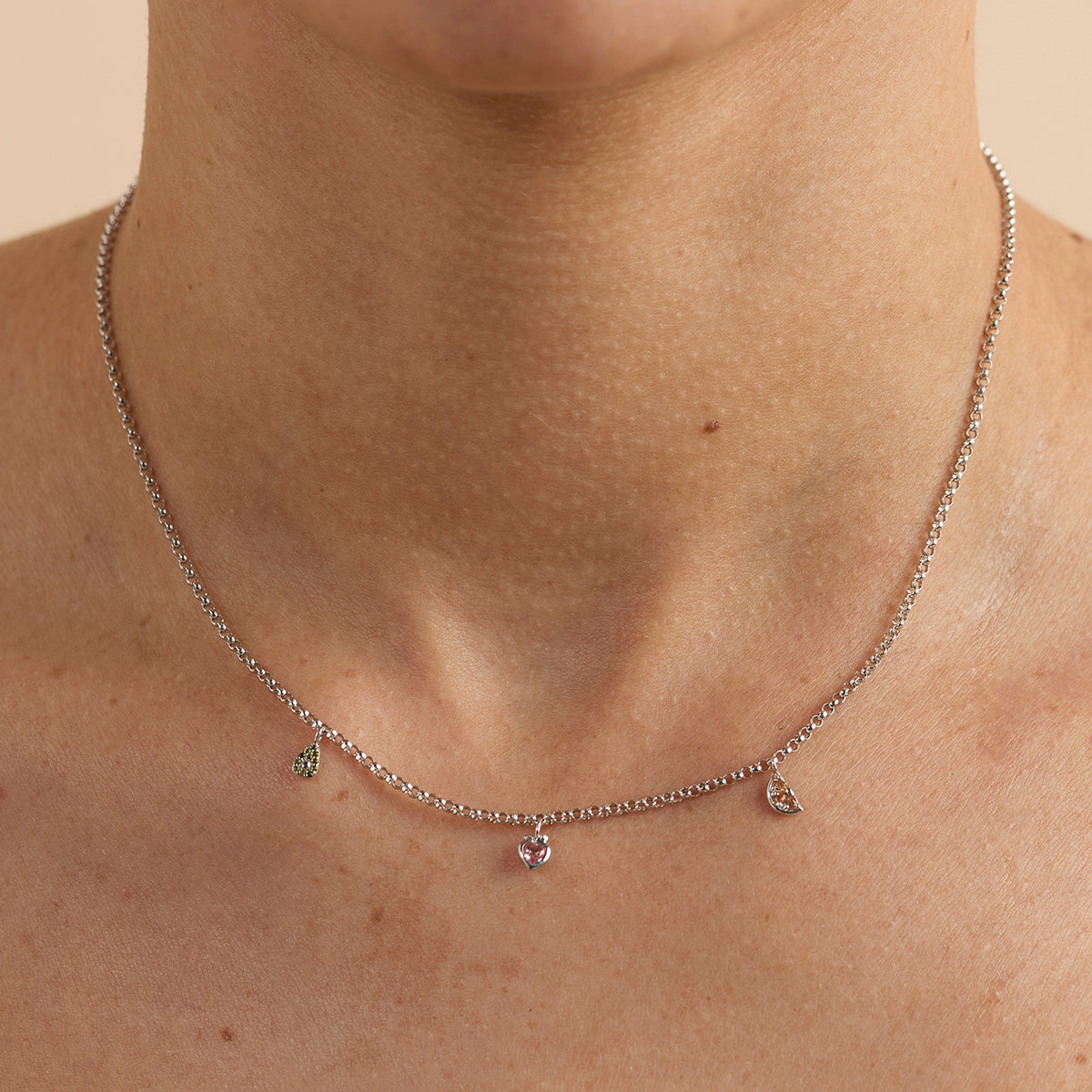 Orange Slice Charm 9k White Gold-Astrid & Miyu