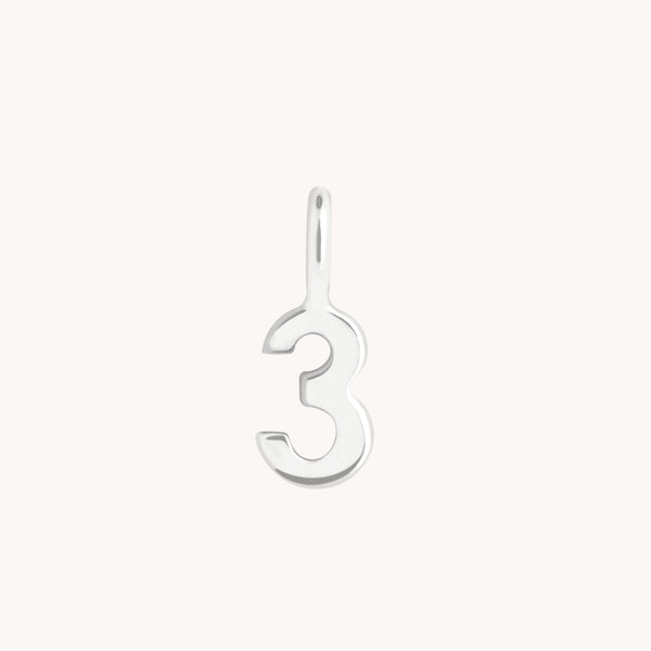 Number Charms - 3 Charm 9k White Gold - Welding Charm - Astrid & Miyu