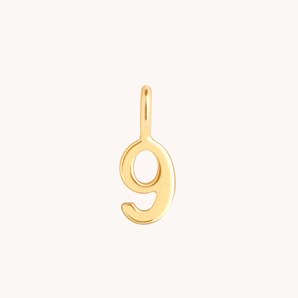 Number Charms - 9 Charm 9k Gold - Welding Charm - Astrid & Miyu