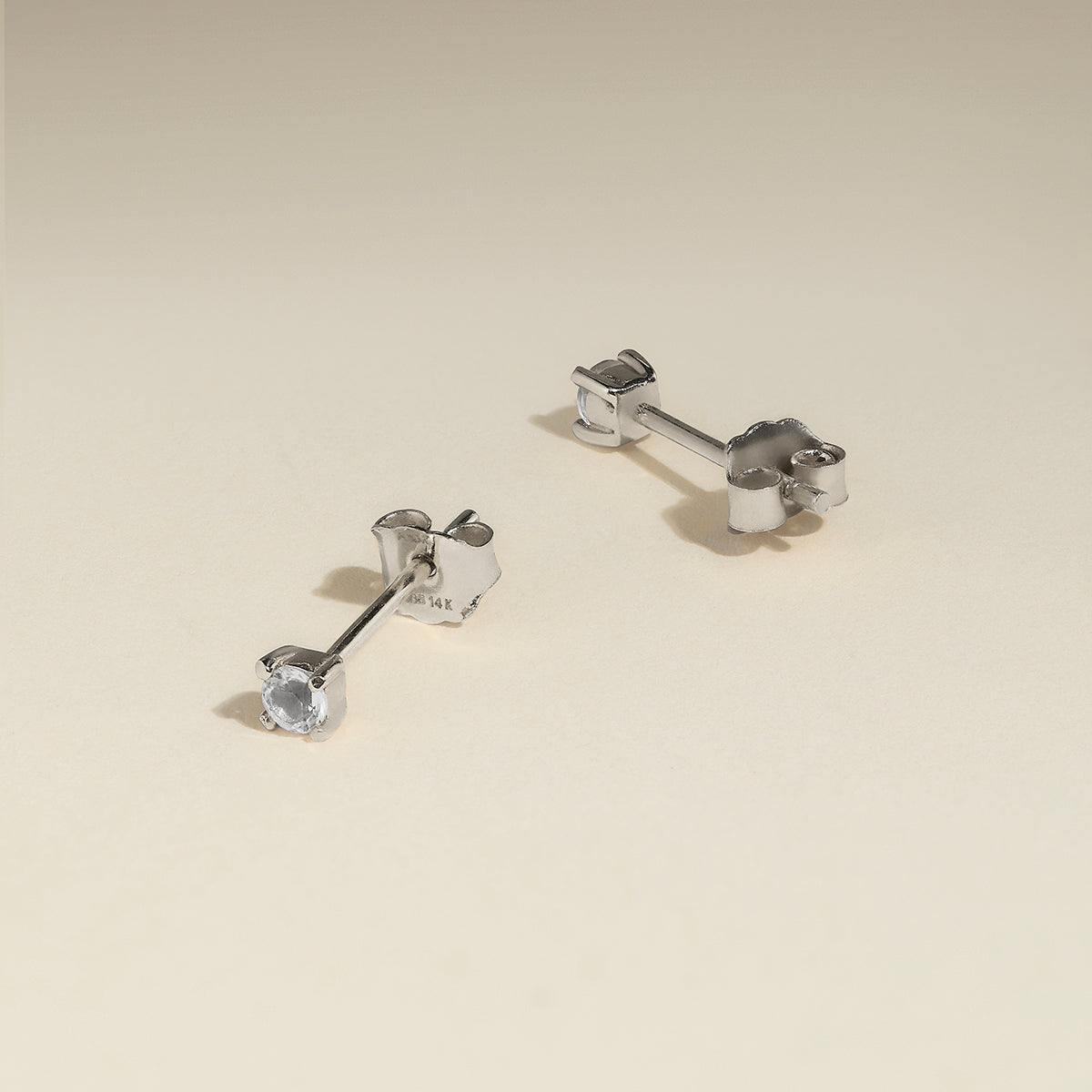 Butterfly Earring Back in Solid White Gold-Astrid & Miyu