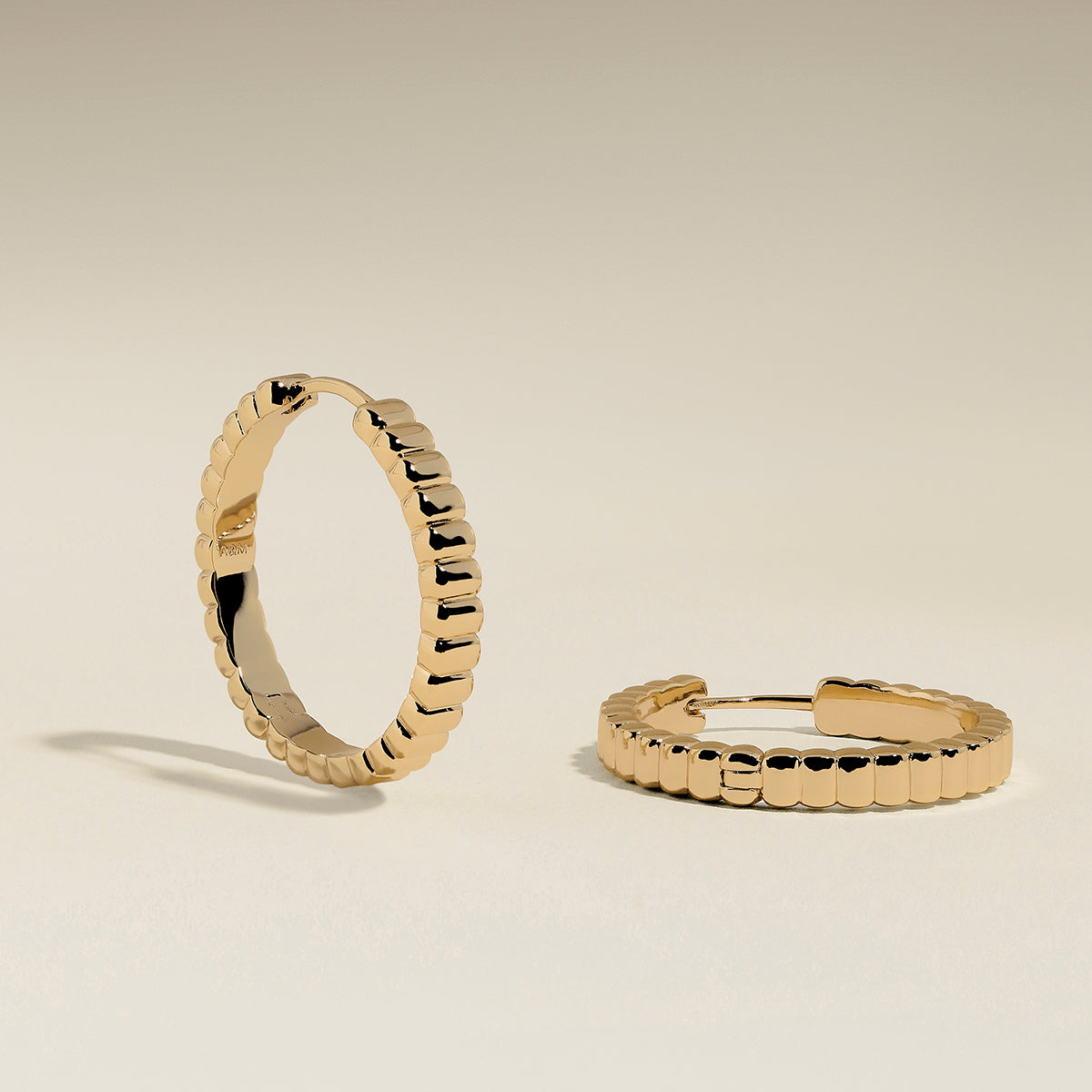 Ridged Hoops in Gold-Astrid & Miyu