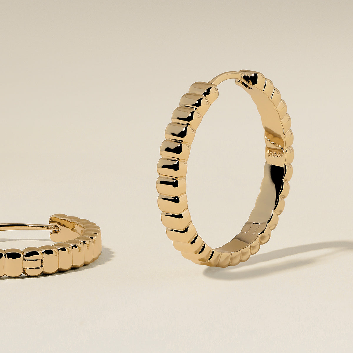 Ridged Hoops in Gold-Astrid & Miyu