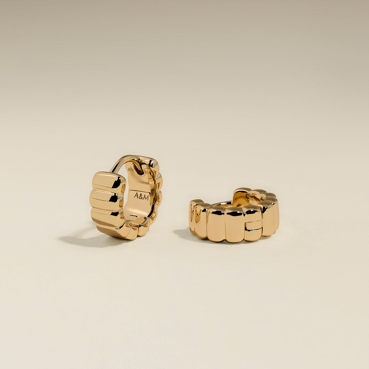Ridged Huggies in Gold-Astrid & Miyu