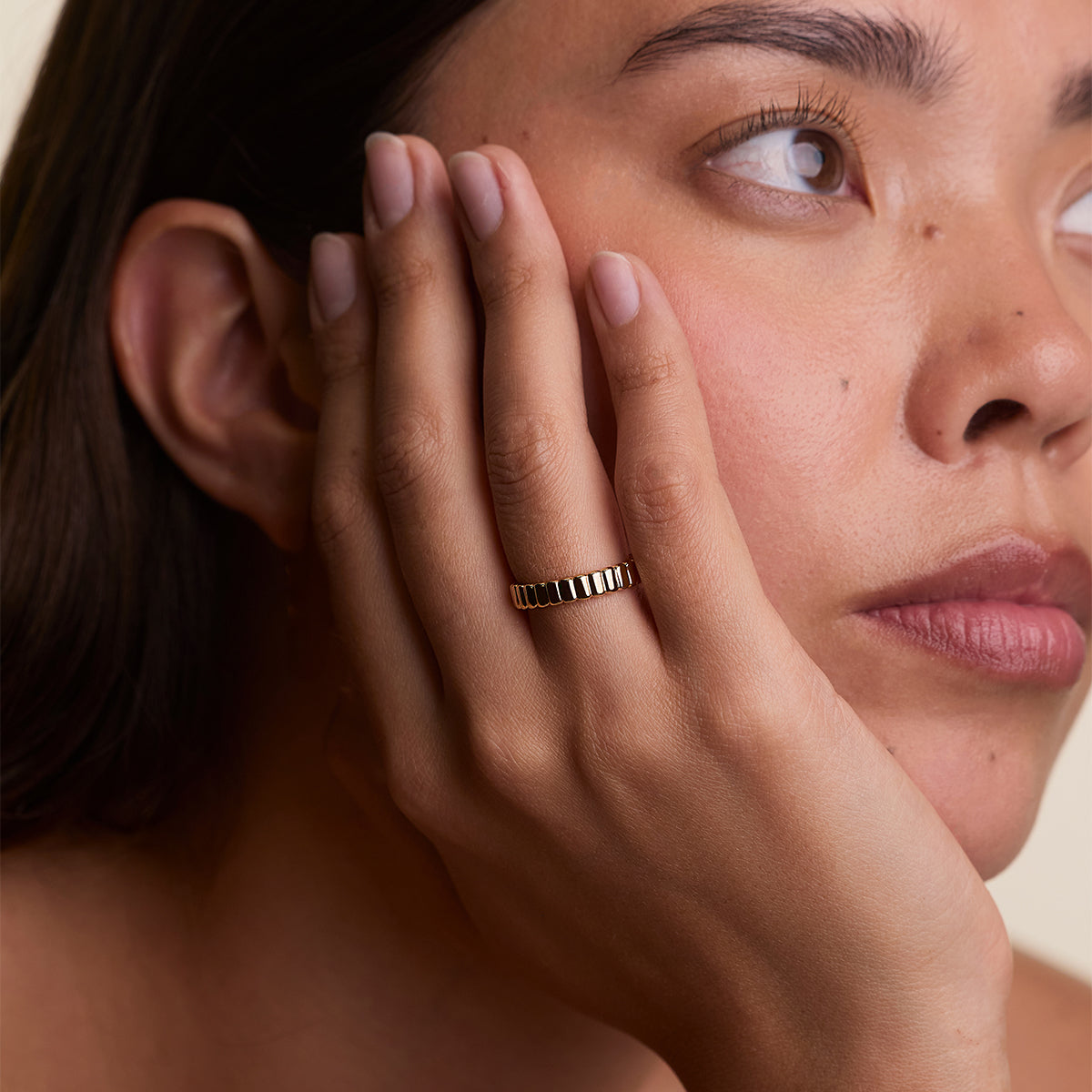Ridged Ring in Gold-Astrid & Miyu