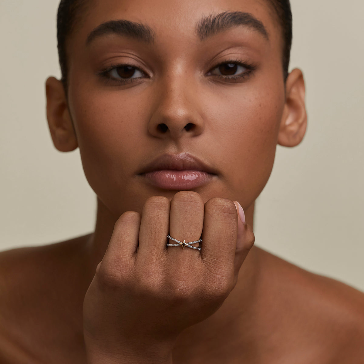 Illusion Crystal Cosmic Ring in Gold-Astrid & Miyu