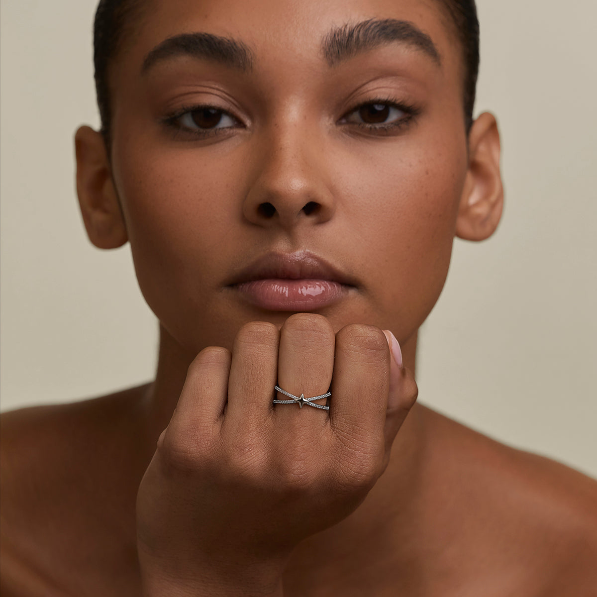 Illusion Crystal Cosmic Ring in Silver-Astrid & Miyu