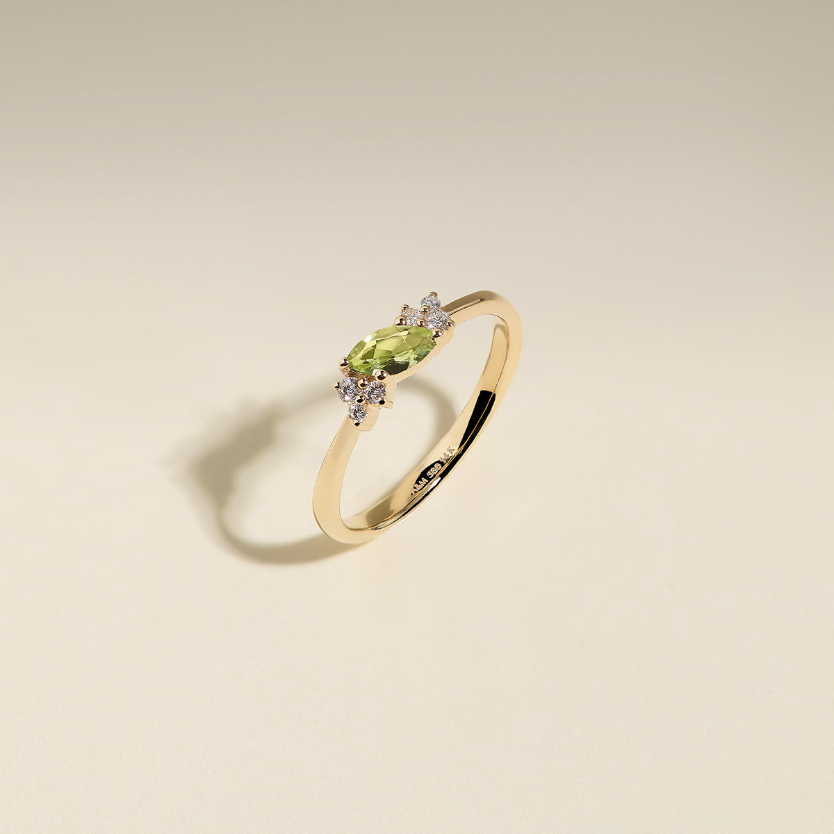 Peridot August Birthstone Milestone Ring in Solid Gold-Astrid & Miyu